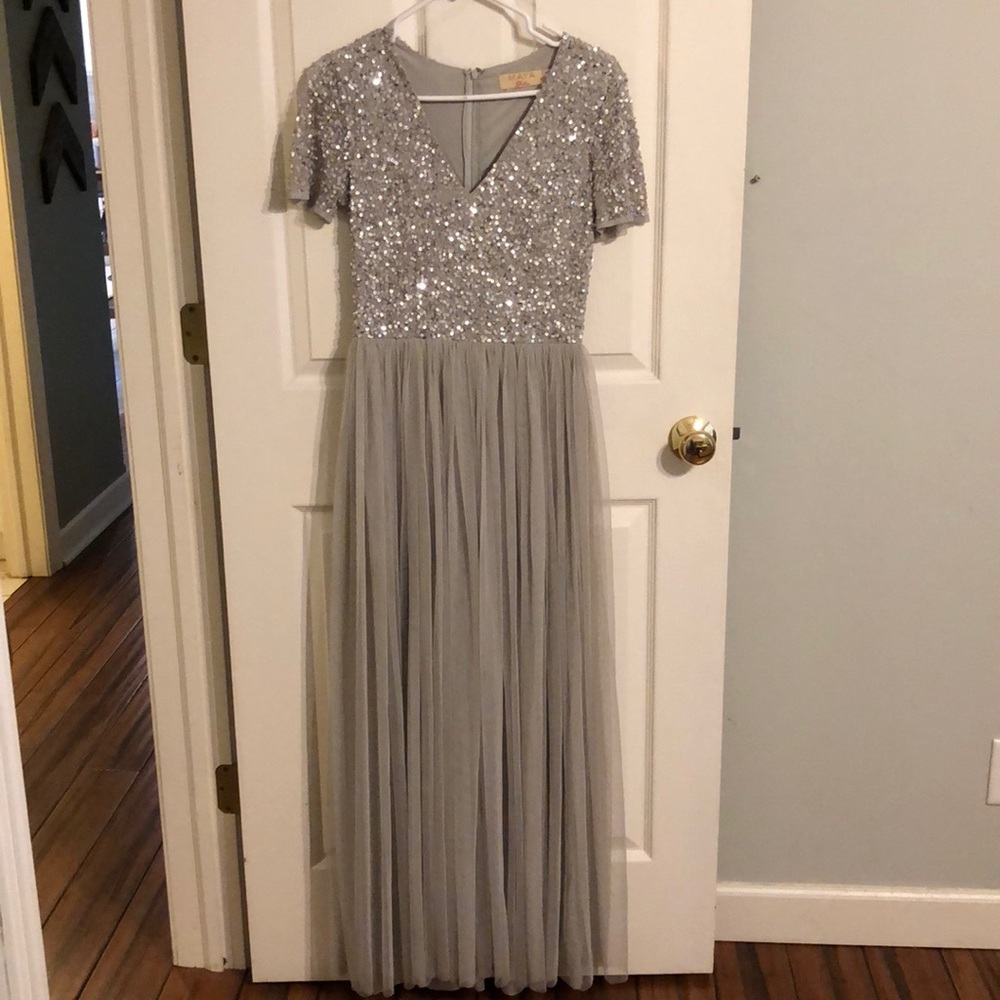 Floor length sequin dress